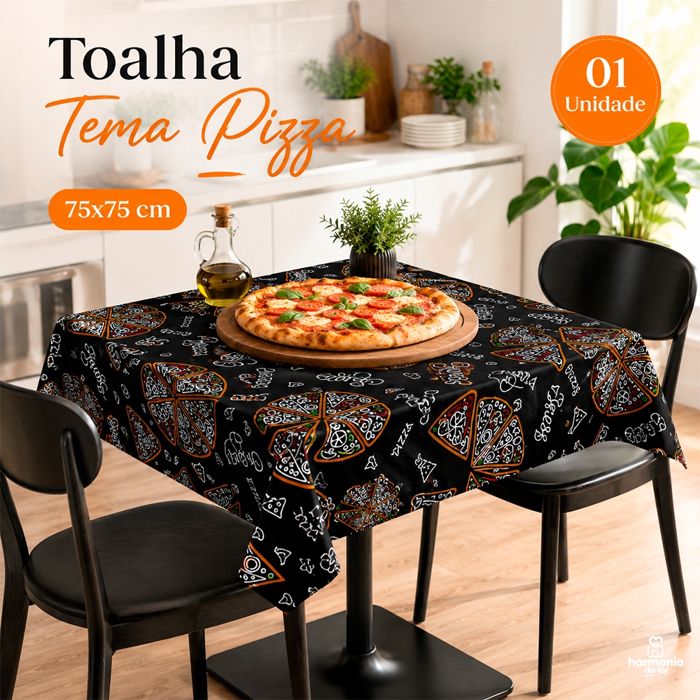 Toalha De Mesa Cobre Mancha 75x75 Oxford Decoração Pizzaria Fácil de Limpar Avulsa Preço Direto Da Fábrica