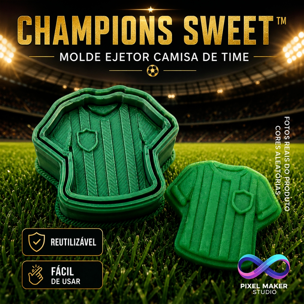 Kit Ejetor de Brigadeiro Camisa de Time - Molde Ejetor de doce 5 Opções