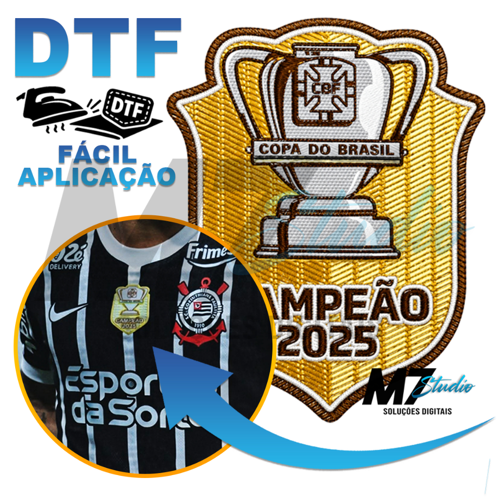 [MODELO NOVO] Patch Campeão da Copa do Brasil 2025 - DTF Termocolante