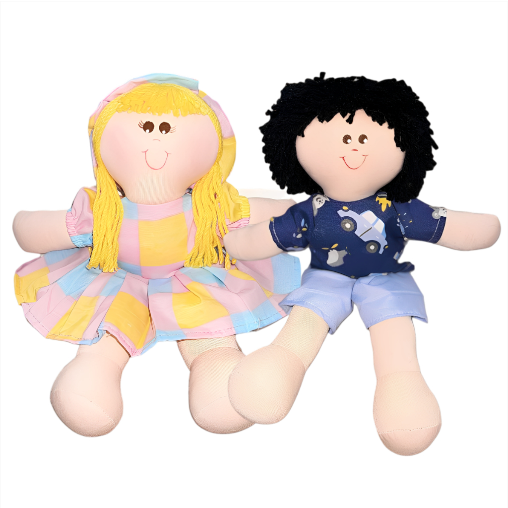 Promoçao Kit 2 Bonecas e Bonecos  De Pano 30cm Artesanal Vários Modelos