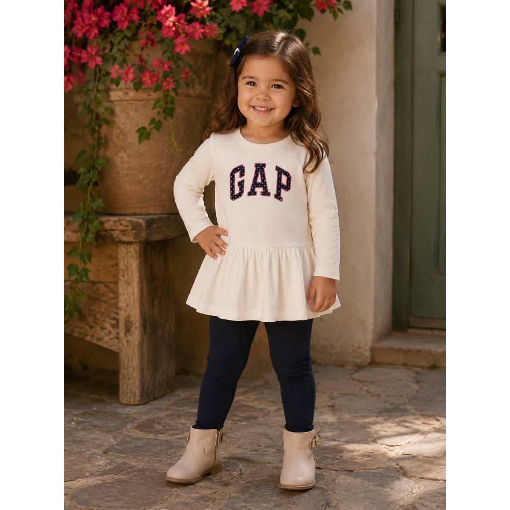 Gap - Camiseta Bata Mini Vest Off White Infantil