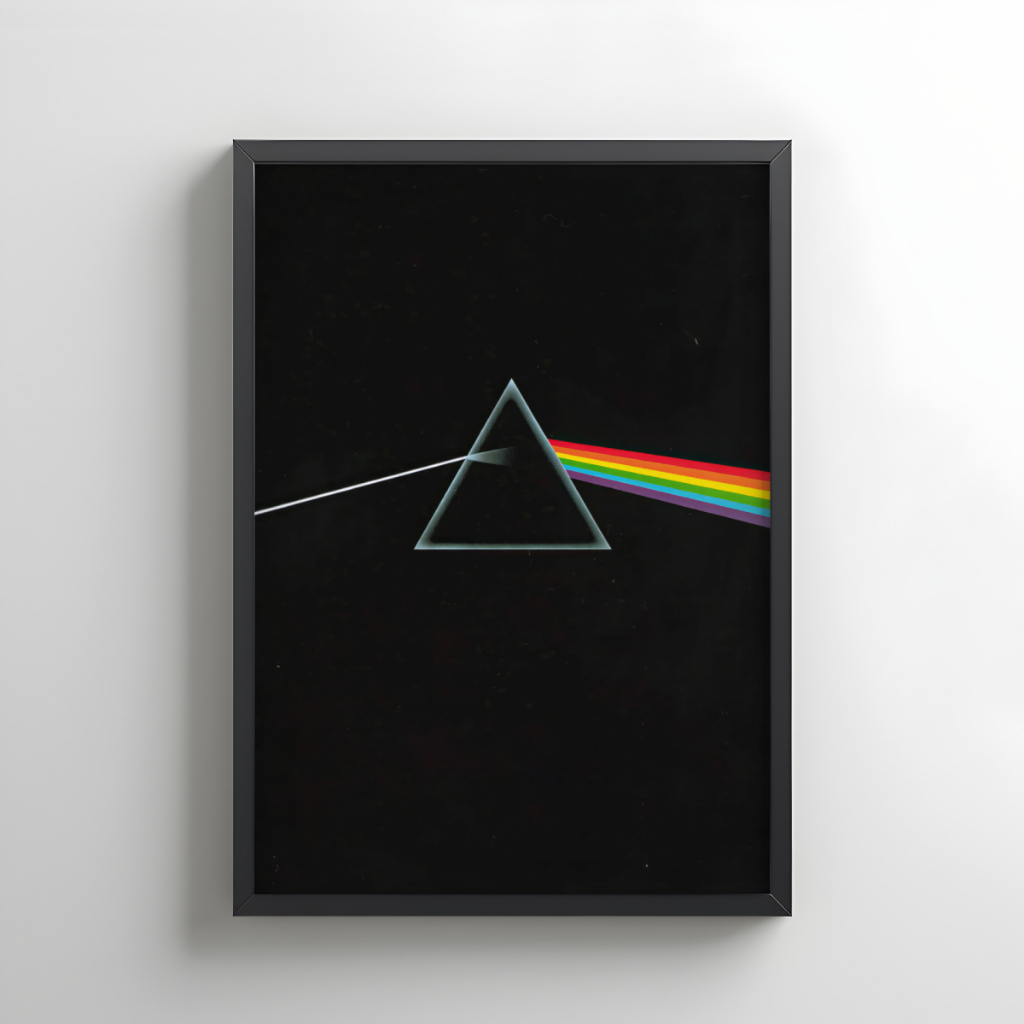 Quadro Música Rock Pink Floyd Dark Side of The Moon Com Moldura A4 e A3