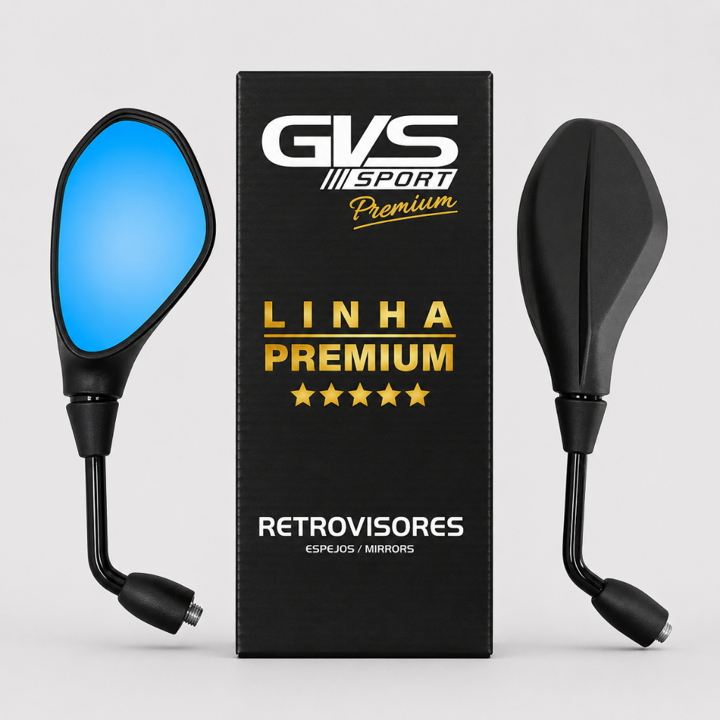 Retrovisor Bmw F800 Gs650 Fixo Lente Convexa Azul Para Moto Yamaha Gvs Premium Par