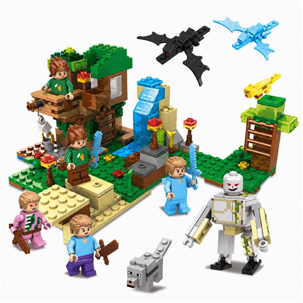 Bloco de Montar Vilarejo Craft Brinquedo com 10 PERSONAGENS - 420 pçs - 8801