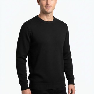 Suéter Blusa De Frio Tricot Gola Redonda Manga Longa de Lã Masculino Elastano Premium