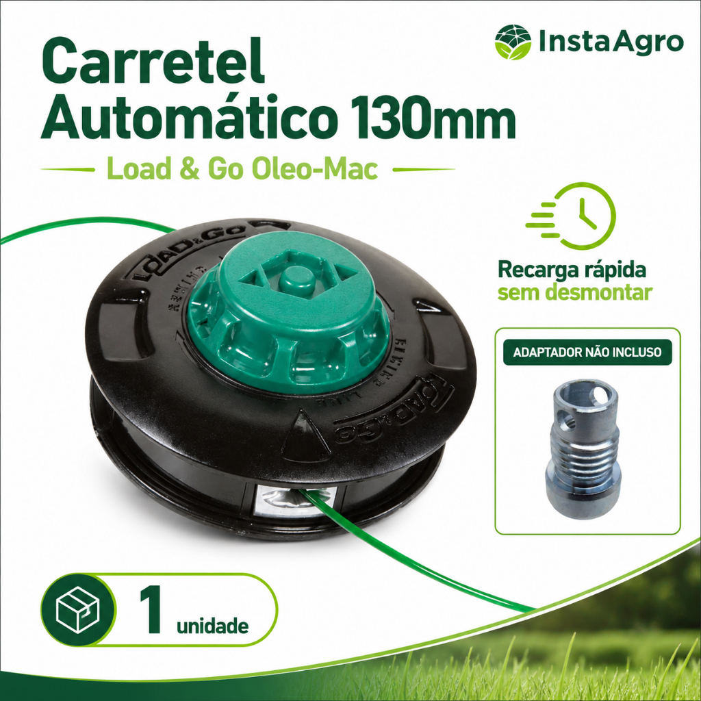 Carretel De Nylon Automático 130mm Oleo Mac Para Roçadeira Fio Nylon Load Go