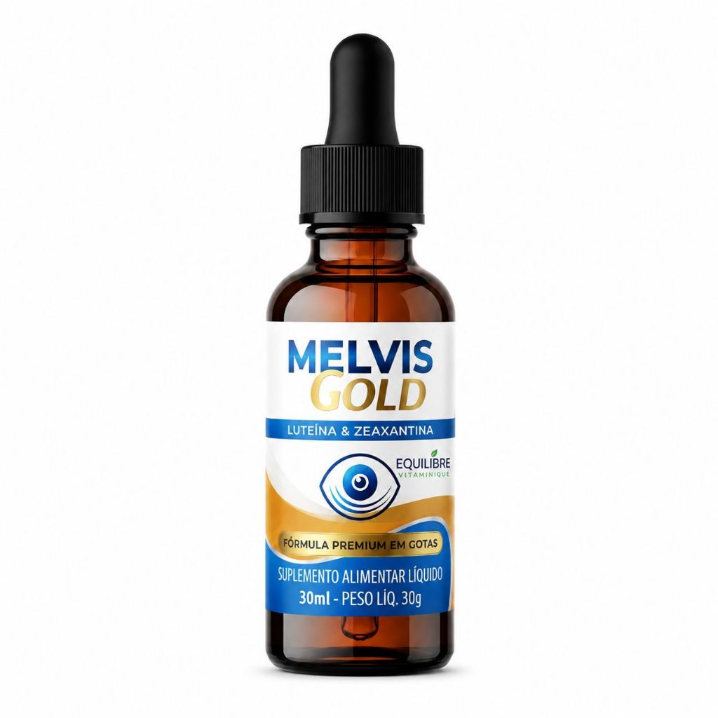 1 Melvis Gold 30ml – Suplemento Líquido com Luteína e Zeaxantina para Saúde Ocular