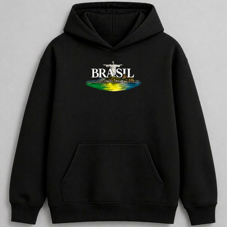Moletom Canguro Flanelado BRASIL Masculino e Feminino Blusa de Frio inverno Lançamento