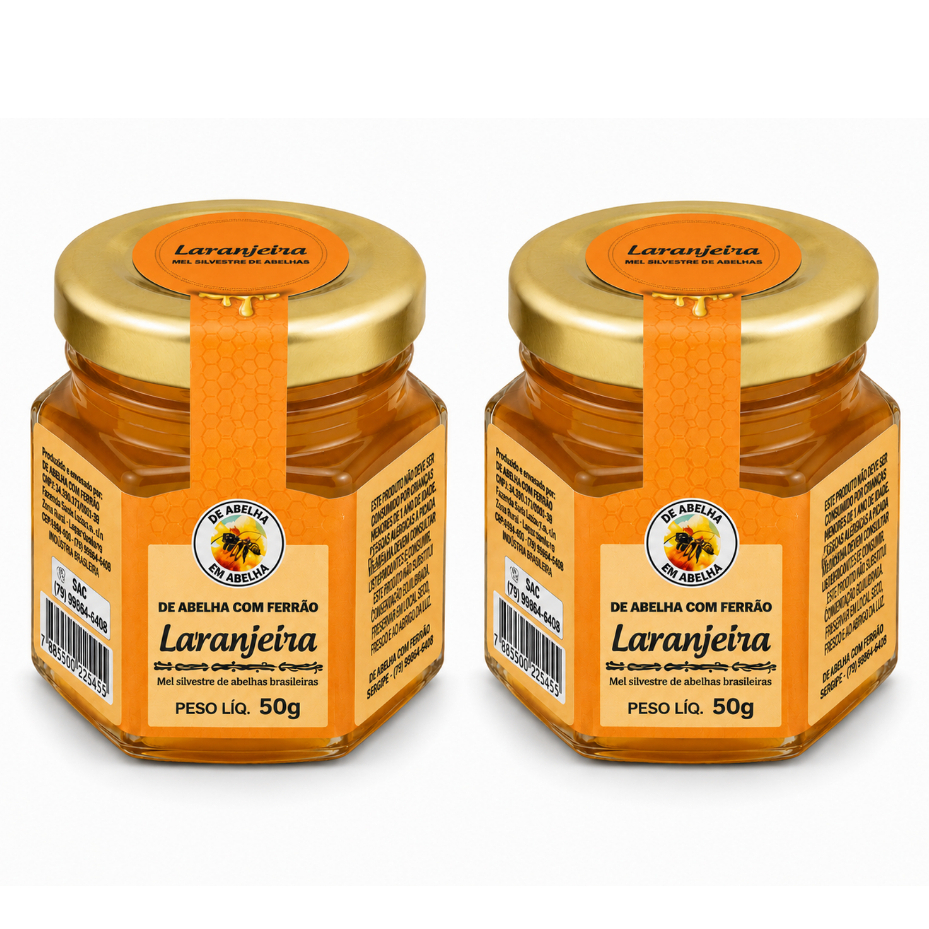 Mel Florada Laranjeira 50g Ouro Líquido 2un De Abelha Em Abelha