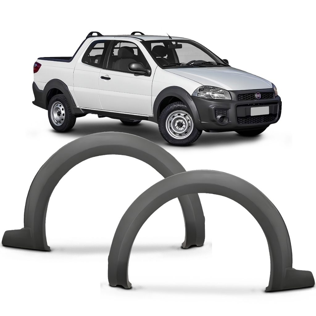 Moldura Paralama Strada 2014 A 2019 Alargador Cinza Dianteiro