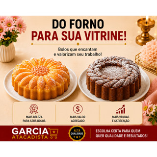 Kit 2 Formas De Bolo Decoradas Girassol + Trançado 18x8cm Alumínio Alta Qualidade