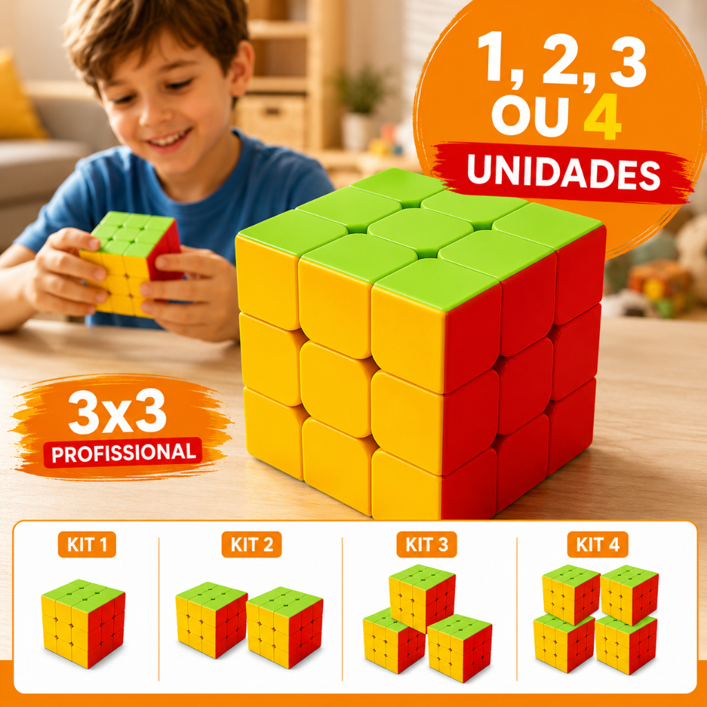 Kit 1 2 3 4 Cubos Mágico Profissional 3x3x3 Original Anti Stress Quebra Cabeça Brinquedo Educativo Crianças Adulto