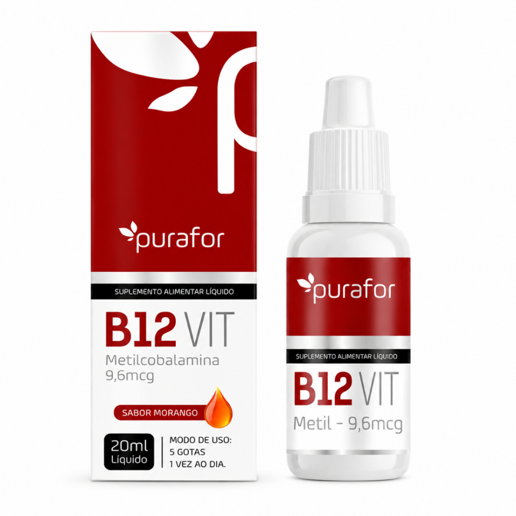 Vitamina B12 Metilcobalamina Gotas Sublingual 20ml Energia Foco Imunidade Alta Absorção