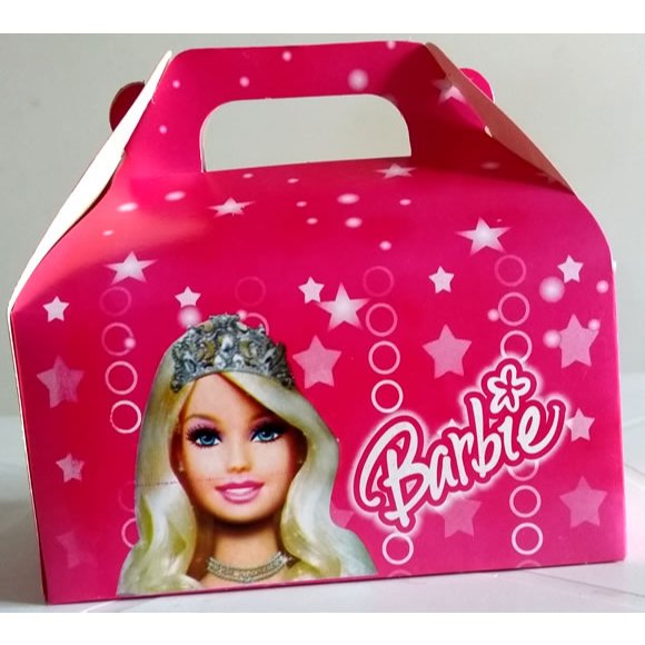 Caixinha Box Tipo Surpresa Barbie - Tamanho 15cm x 10cm x 8cm - 09 unidades
