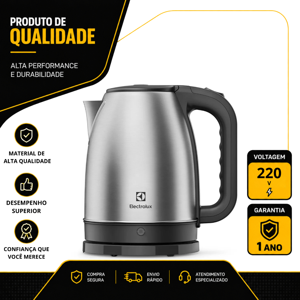CHALEIRA ELECTROLUX ELÉTRICA EFFICIENT COM DESLIGAMENTO AUTOMÁTICO 1,8L 220V EEK10