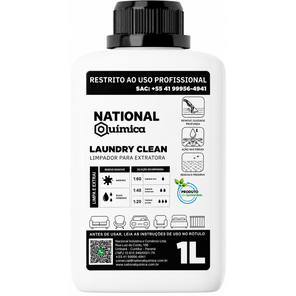 Detergente e Limpador Laudry Concentrado para Extratoras Wap 1L National Química