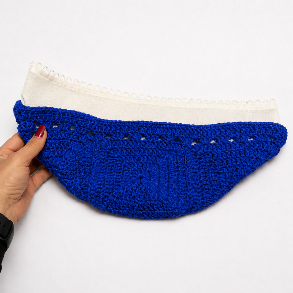 Forro para POCHETE tamanho P (30x10cm) algodão cru para crochê