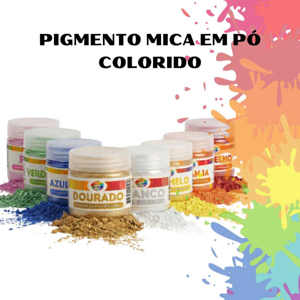 Pigmento Pó Mica Colorido Para Artesanato Maquiagem Resinas Tintas