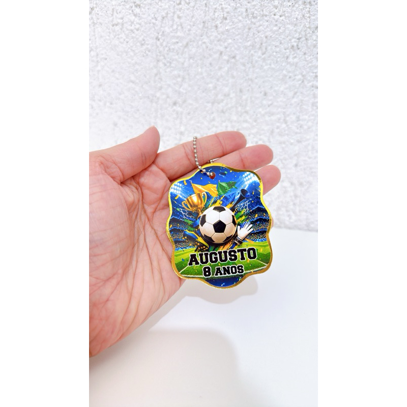 Tag Apliques Personalizados 3D para Lembrancinha | Futebol | Etiqueta Festa Infantil | Qualquer Tema | Bola