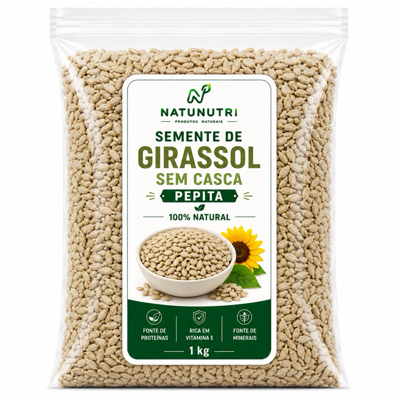 Semente de Girassol Sem Casca Pepita 1kg 500g 250g Natunutri