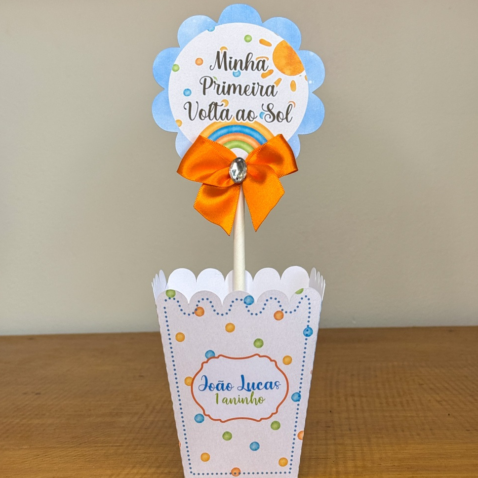 Cachepô  Centro de Mesa Primeira volta ao sol Lembrancinhas para Festa Lembrancinhas personalizadas Festa Infantil