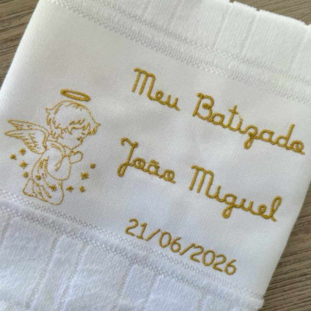 Toalha para batizado personalizada anjinho nome toalhinha de boca toalhinha para bebê marca dohler algodão