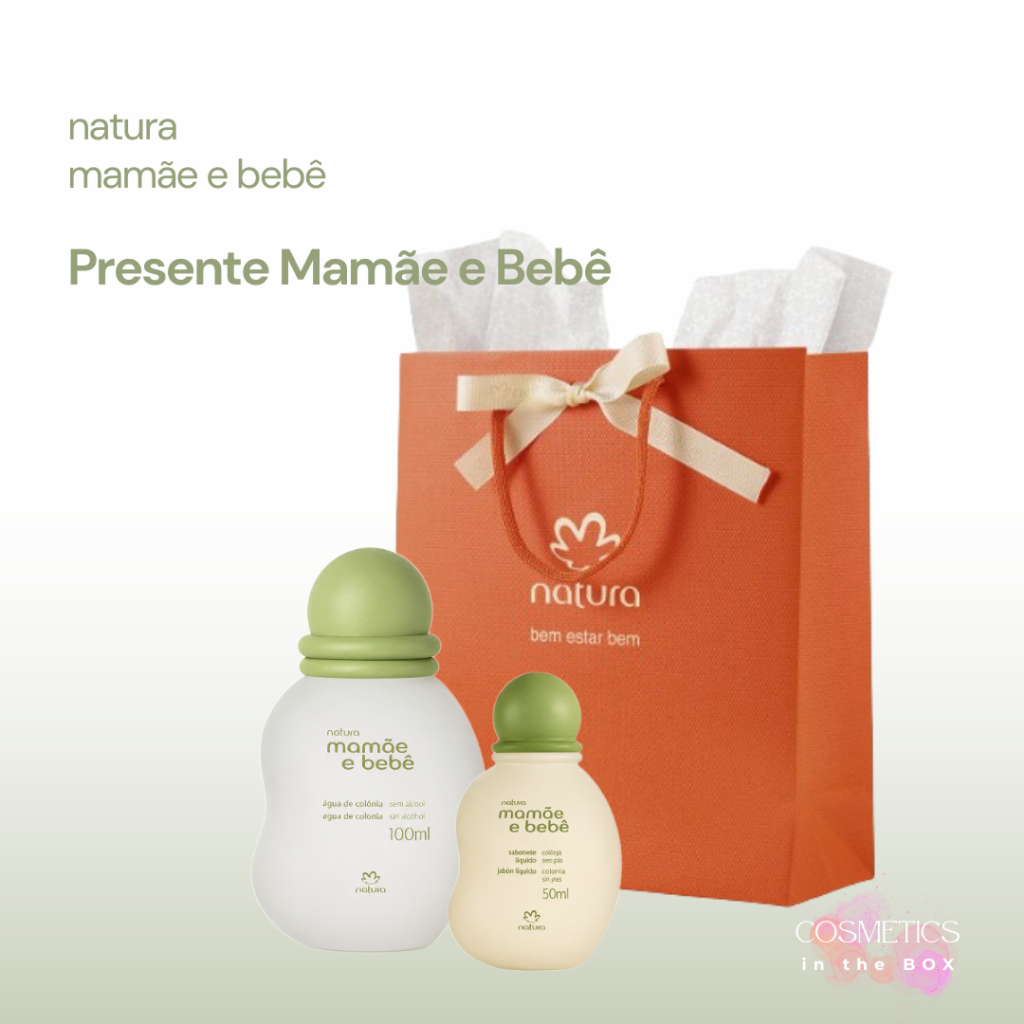 Presente Mamãe e Bebê natura: Água de Colônia 100ml + Sabonete Líquido da Cabeça aos Pés Miniatura 50ml