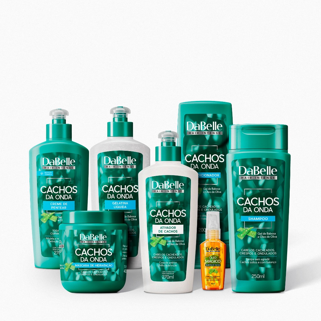 Kit Cachos da Onda Máscara 400g Dabelle Cabelo - 7 Produtos