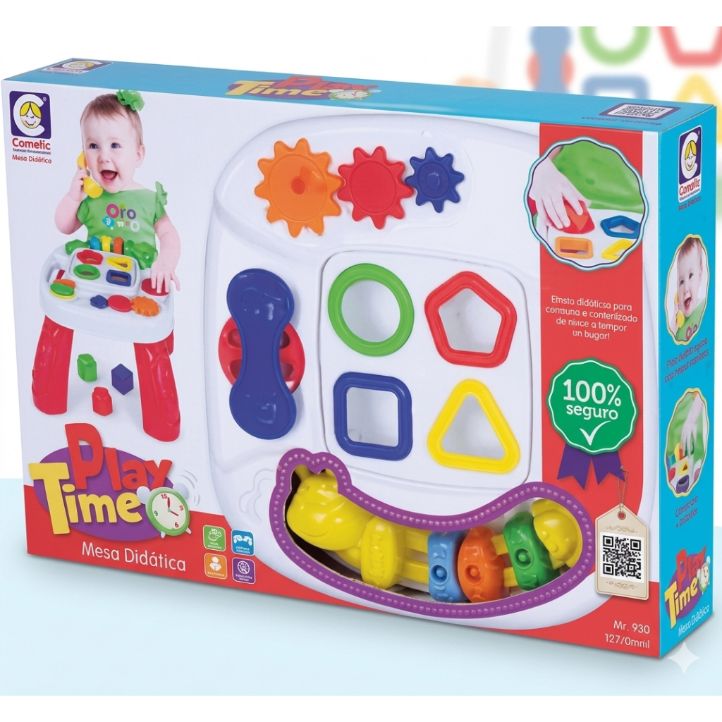Mesa Didática Infantil Educativa Play Time - Atividades e Formas