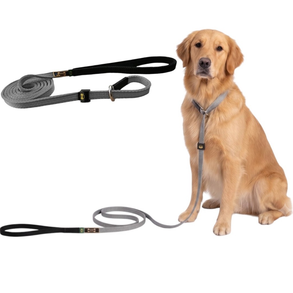 Guia de Cachorro Unificada Colar Cinza Resistente Amorosso Rottweiler Labrador Retriever Pitbull Dog