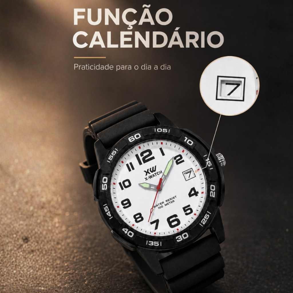 Relógio X-Watch Masculino Esportivo Analógico 10 ATM Pulseira Silicone Lançamento Original — imagem 2 de 2