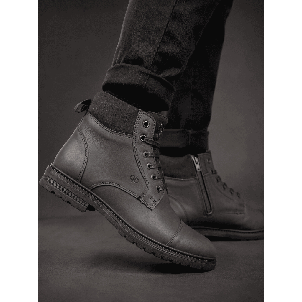 Coturno Masculino Couro Legítimo Bota Masculina Casual Social Zíper Lateral Confortável Tratorado Resistente