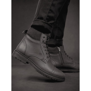 Coturno Masculino Couro Legítimo Bota Masculina Casual Social Zíper Lateral Confortável Tratorado Resistente