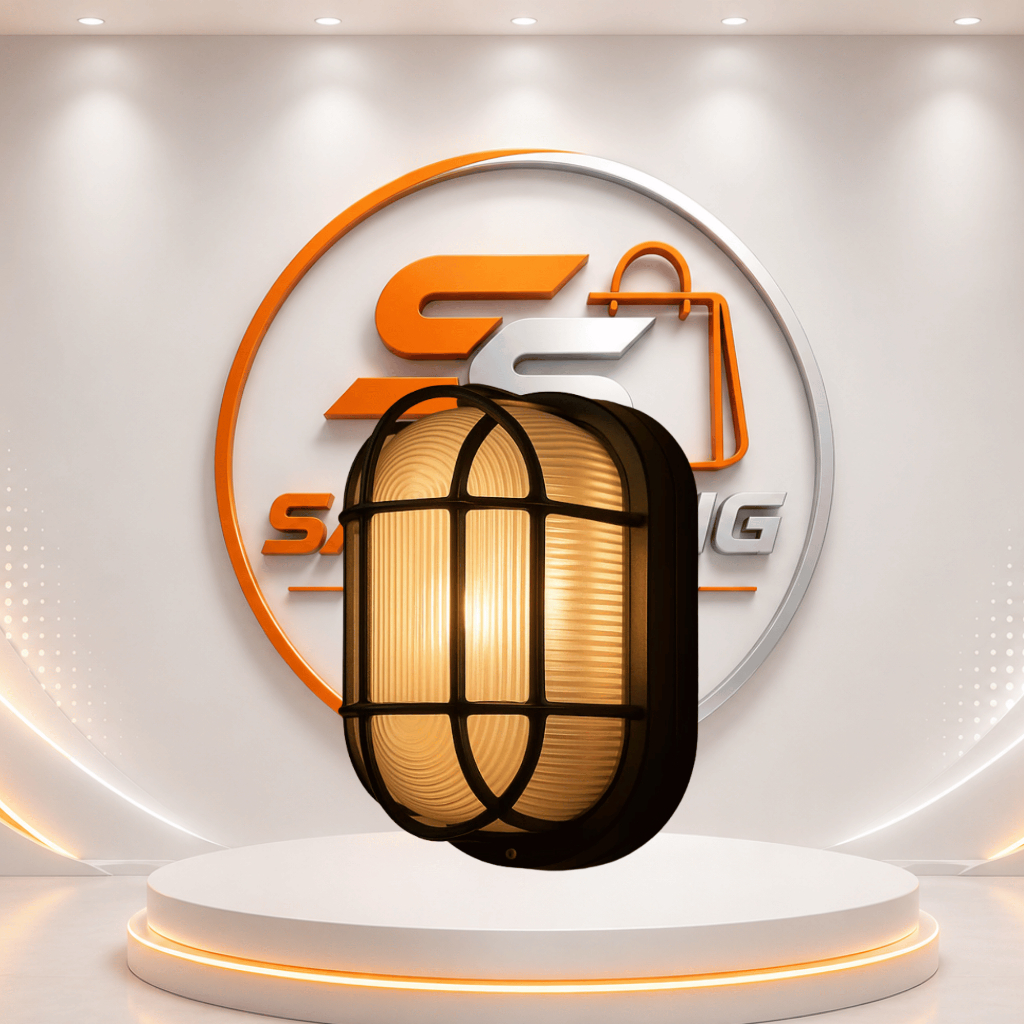 Arandela LED Oval Tartaruga E27 IP65 - Luminária Externa Preta Bivolt | Sam Sung Imports