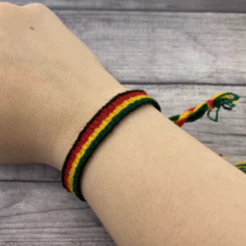 Pulseira Reggae Jamaica Pano Peruano Ajustável Colorida Hippie Unissex