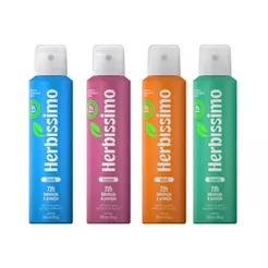 Kit Desodorante Antitranspirante Aerossol Zero Alumínio Herbíssimo Fragrâncias Feminina (4 unidades)