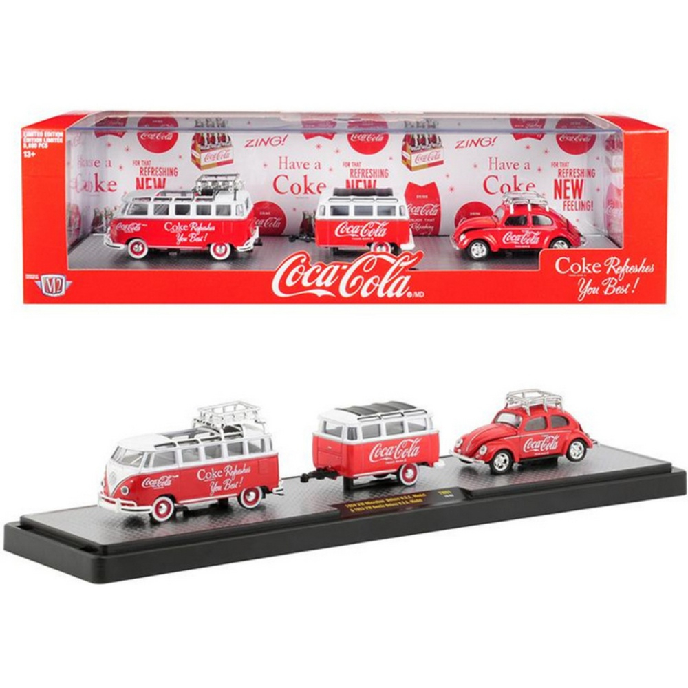 M2 Machines 1959 Vw Kombi + Trailer + 1953 Vw Fusca - 1/64