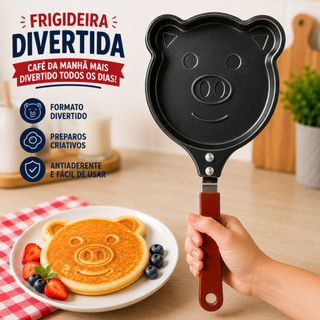 Frigideira Divertida Formato de Bichinho 26,5cm Cozinha Fofa Omelete e Panquequeira