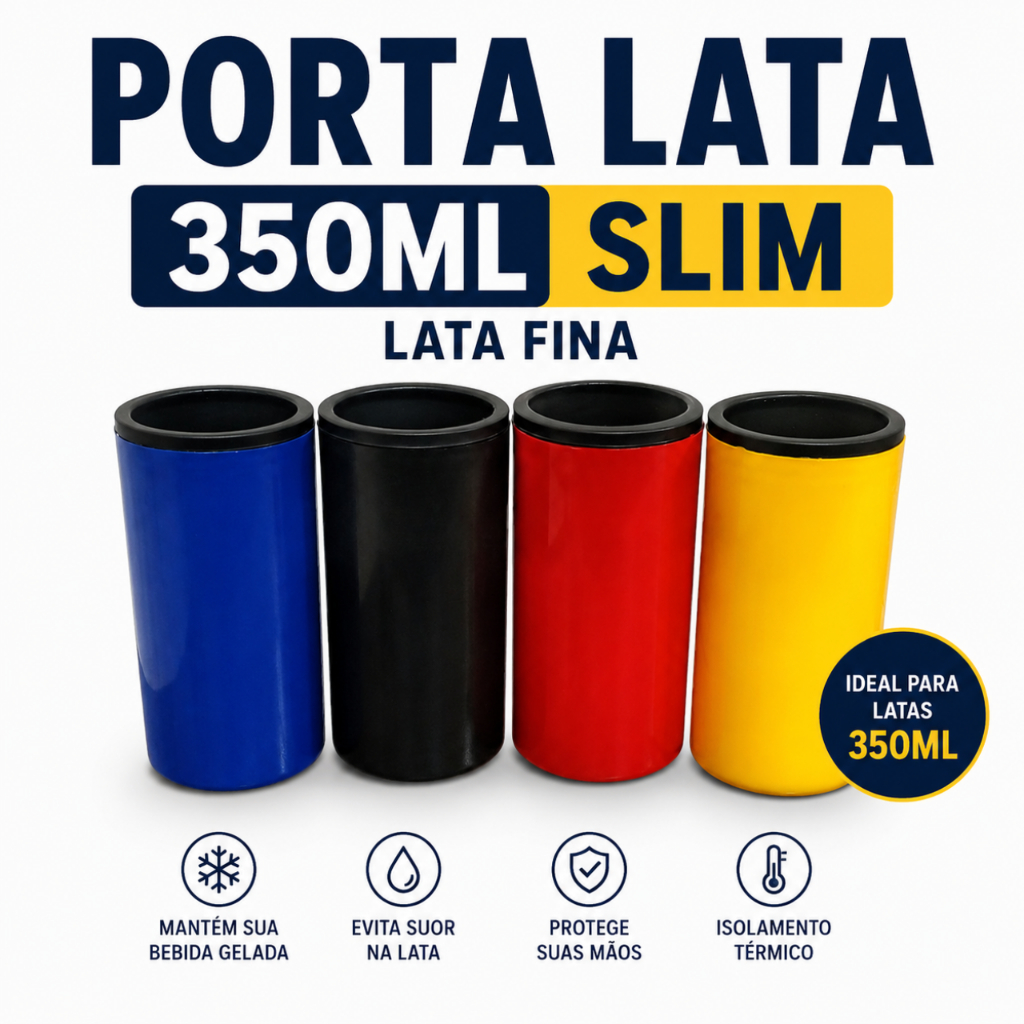 Porta Lata 350ml Slim Lata Fina Térmico Cerveja Isopor Com Manta Isopor 4 ou 2 unidades