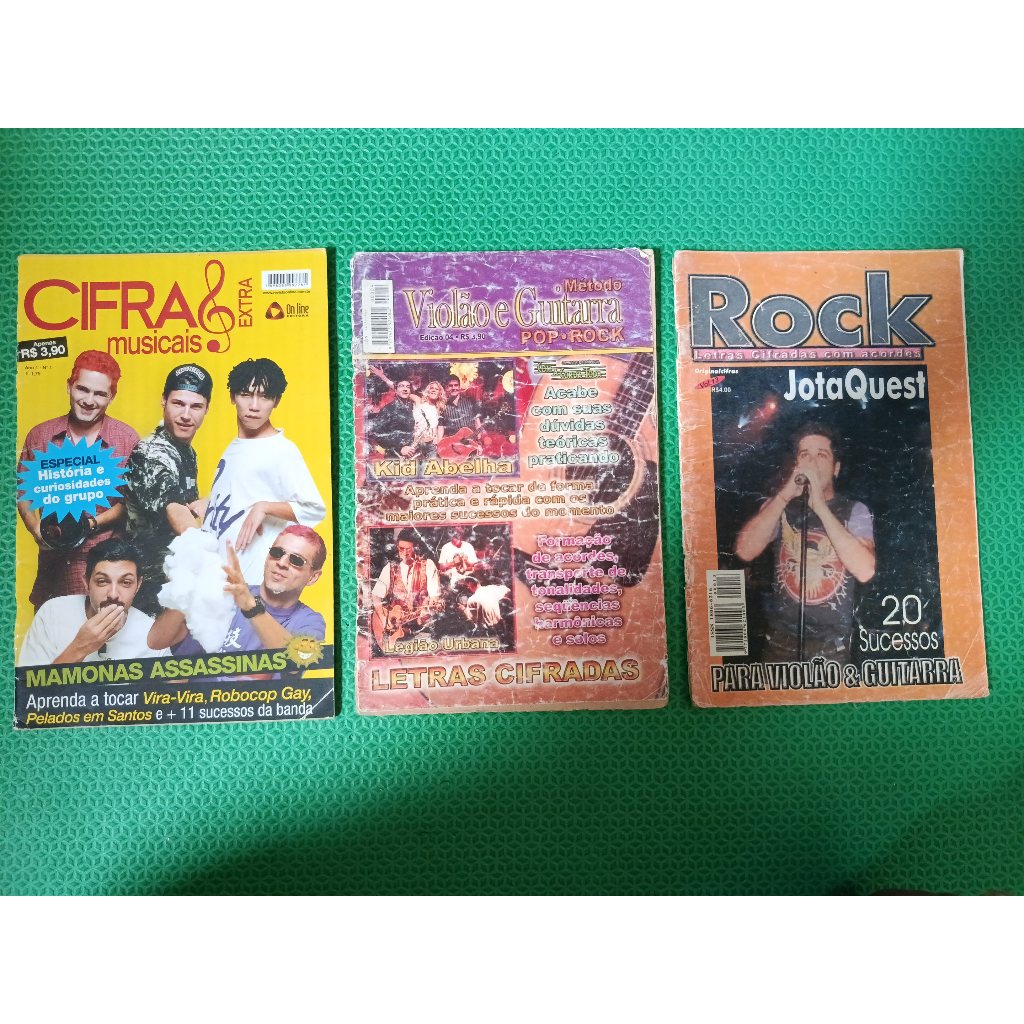 kit de revista de cifra de violão mamonas assassinas pop rock e jota quest bastante usada antiga