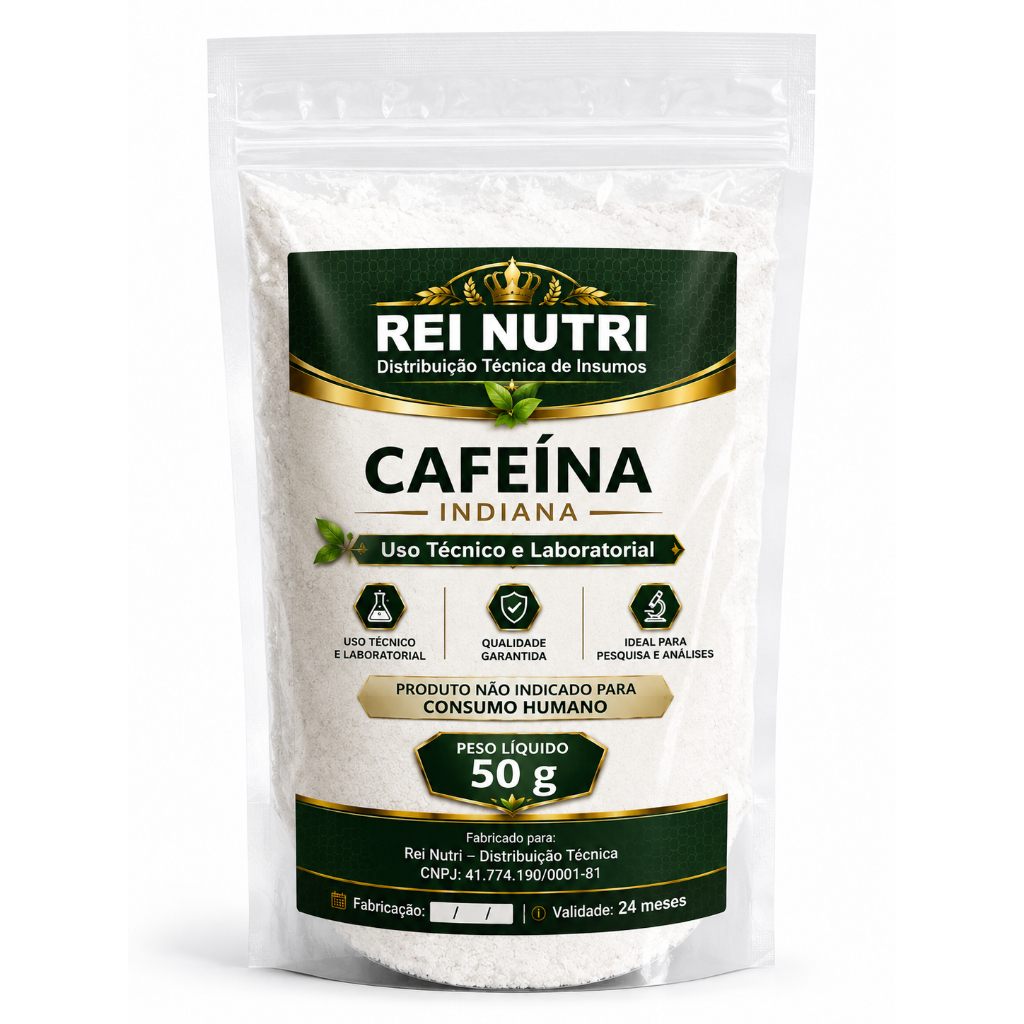 Cafeína Indiana 50g Uso Técnico Laboratorial Rei Nutri