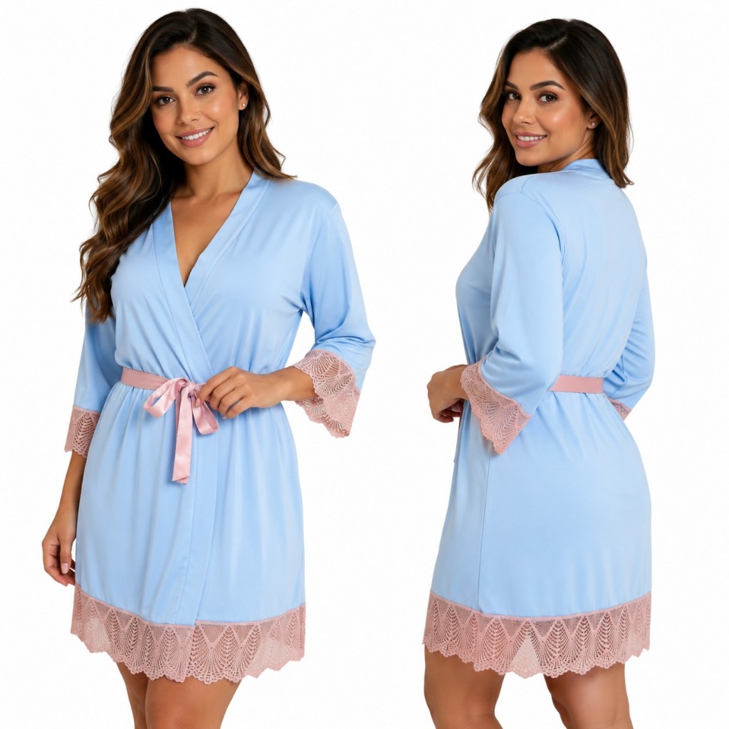 Robe Feminino Romantique com Renda Delicada e Caimento Leve