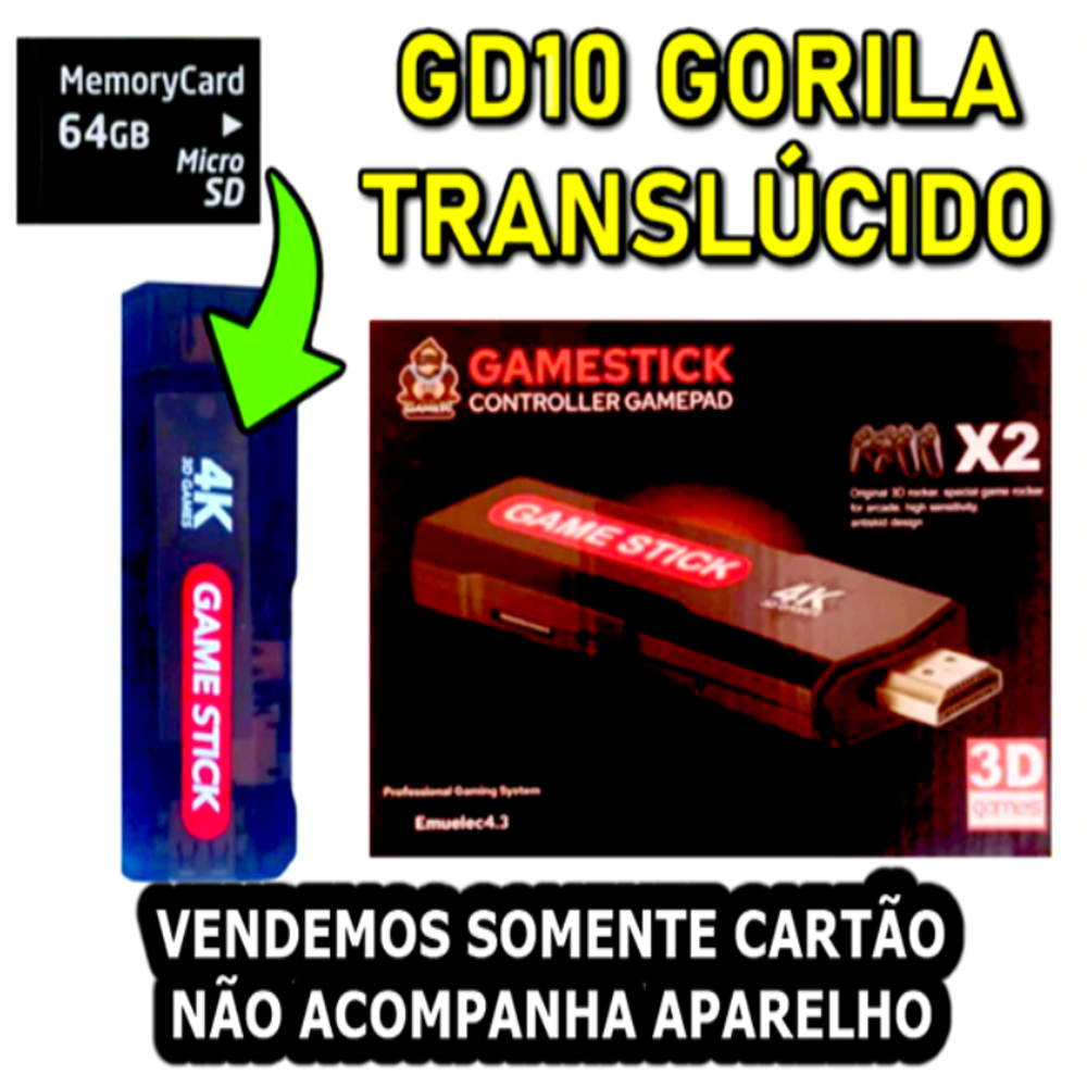 Cartão Reposição 64g GD10 Gorila Translucido Não Vendemos o stick