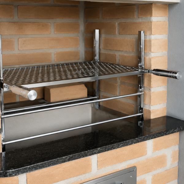 Grelha Moeda Inox para Churrasco em Aço Inoxidável 70, 60, 45 cm x 48 cm Profissional Churrasqueira