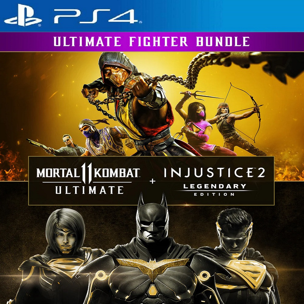 Pacote Mortal Kombat 11 Ultimate + Injustice 2 Ed. Lendária PS4 ou PS5