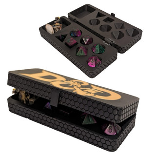 Caixa Porta Dados RPG D&D Personalizada | Estojo para Dados D20 com Compartimento para Miniatura premium