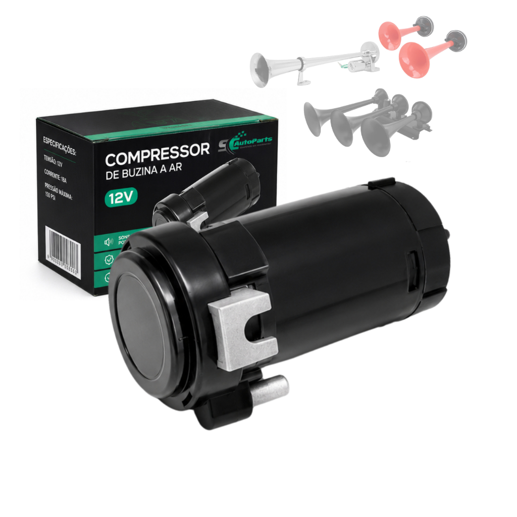 Compressor De Buzina Ar 12v Carro Caminhonete Barco Metal!