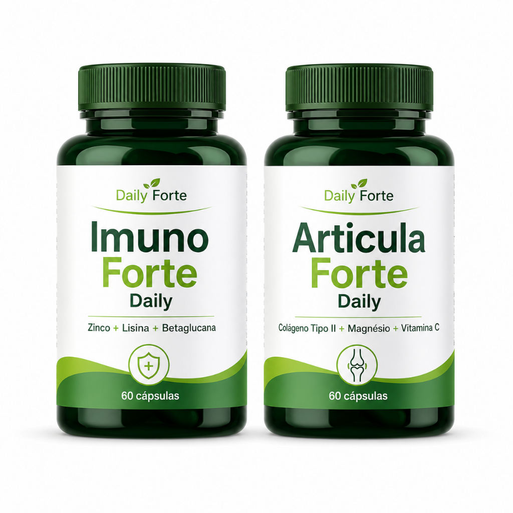 Kit Imuno Forte + Articula Forte Daily Zinco Colágeno Tipo II 2 Frascos