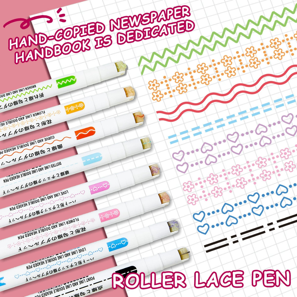 6/12/18 Canetas Carimbo Roller Cores Vibrantes Presente Criativo para Scrapbook Caderno Artesanato