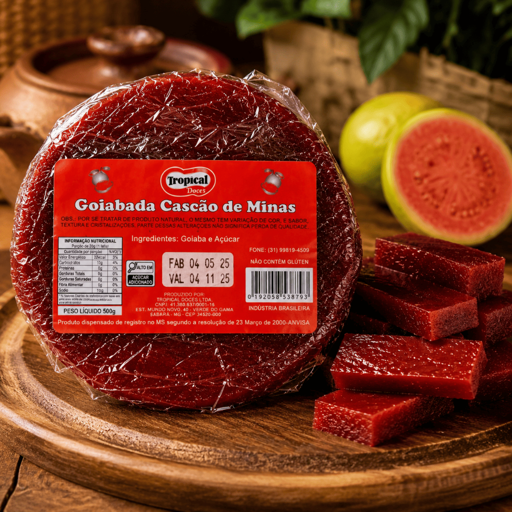 Goiabada Cascão Mineira Tradicional 500g Tropical Goiabada para Queijo e Sobremesas Café Lanche